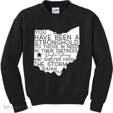 Isaiah 254 Dayton Strong Ohio Map Bible Verse Scripture Kids Sweatshirt