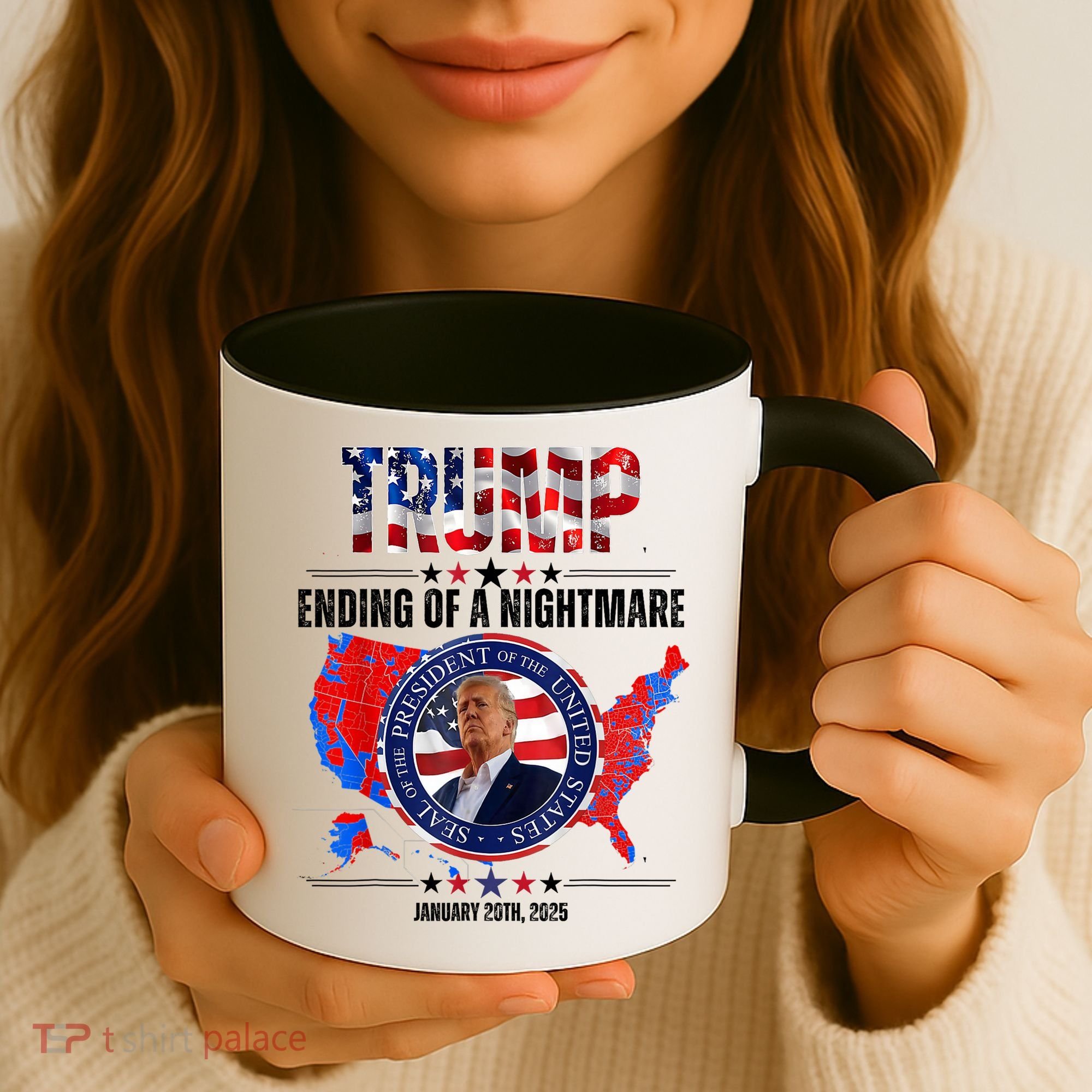 Inauguration 2025 Ending Of A Nightmare President Donald J Trump Coffee Mug