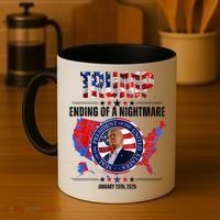 Inauguration 2025 Ending Of A Nightmare President Donald J Trump Coffee Mug thumb 4