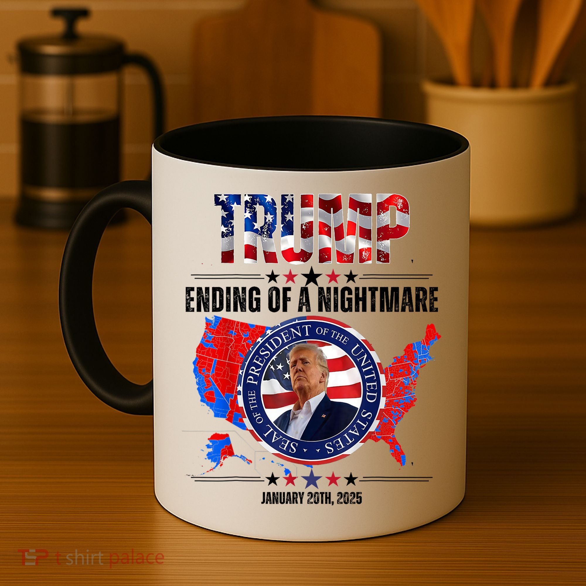 Inauguration 2025 Ending Of A Nightmare President Donald J Trump Coffee Mug