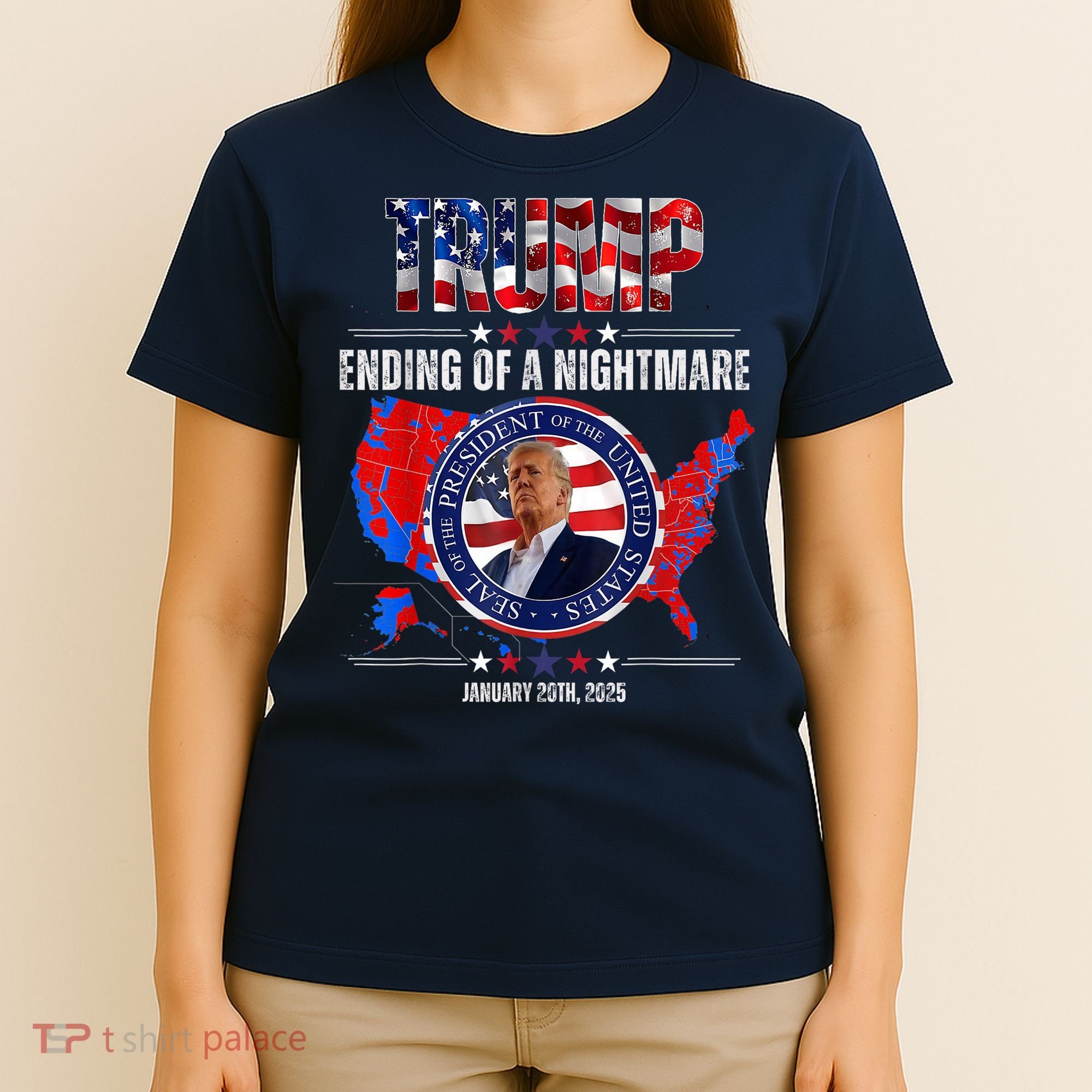 Inauguration 2025 Ending Of A Nightmare President Donald J Trump T-Shirt