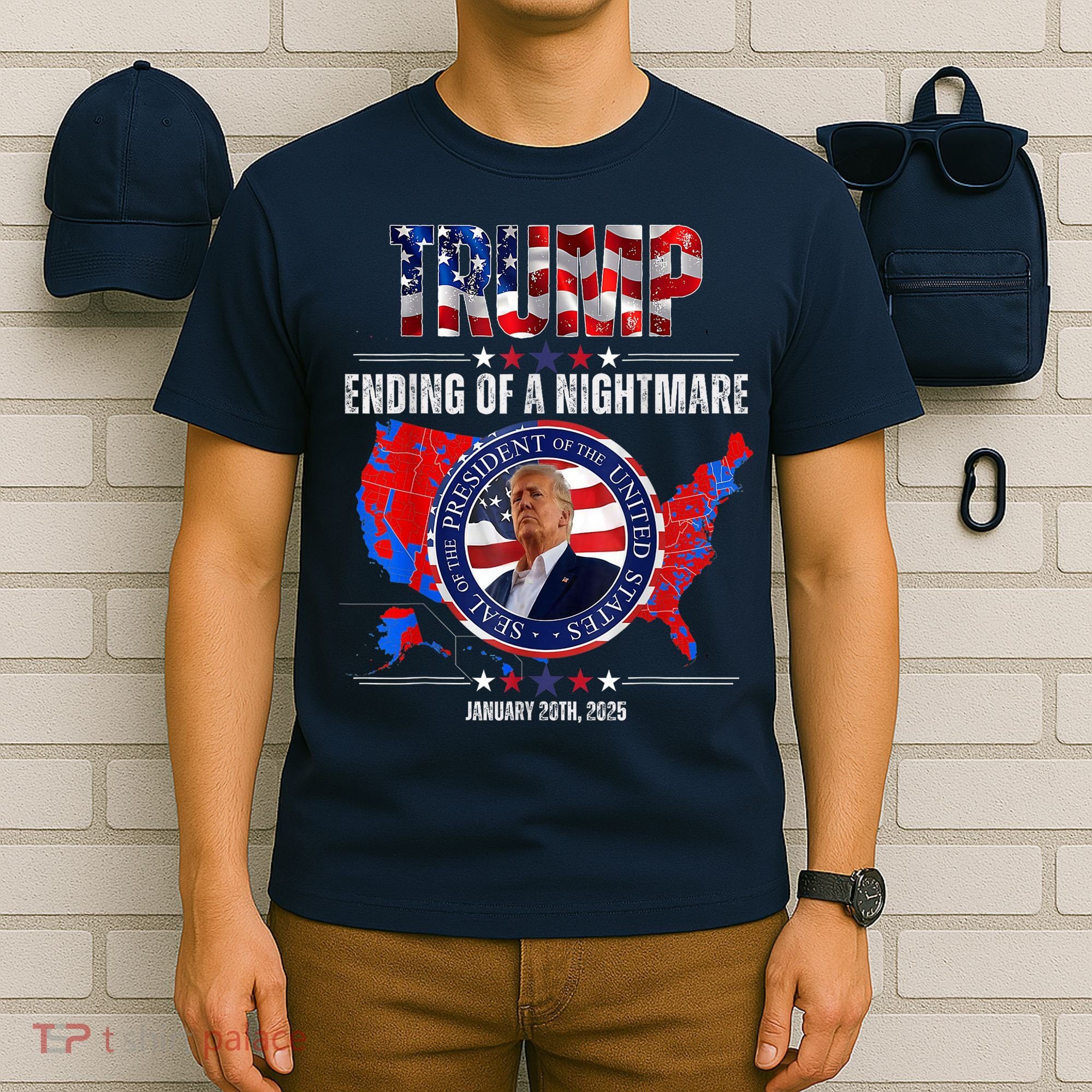 Inauguration 2025 Ending Of A Nightmare President Donald J Trump T-Shirt