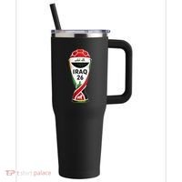 Iraq 2026 Soccer Iraqi 40oz Vacuum Insulated Stainless Steel Travel Tumbler thumb 0