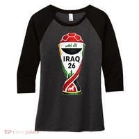 Iraq 2026 Soccer Iraqi Women's Tri-Blend 3/4-Sleeve Raglan Shirt thumb 0