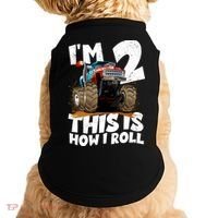 I'm 2 Two This Is How I Roll Monster Truck 2nd Birthday Doggie Tank thumb 0