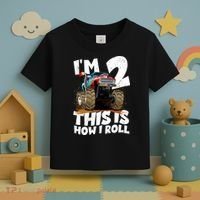 I'm 2 Two This Is How I Roll Monster Truck 2nd Birthday Toddler T-Shirt thumb 3