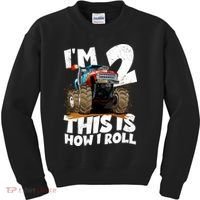 I'm 2 Two This Is How I Roll Monster Truck 2nd Birthday Kids Sweatshirt thumb 0