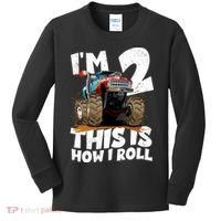 I'm 2 Two This Is How I Roll Monster Truck 2nd Birthday Kids Long Sleeve Shirt thumb 0