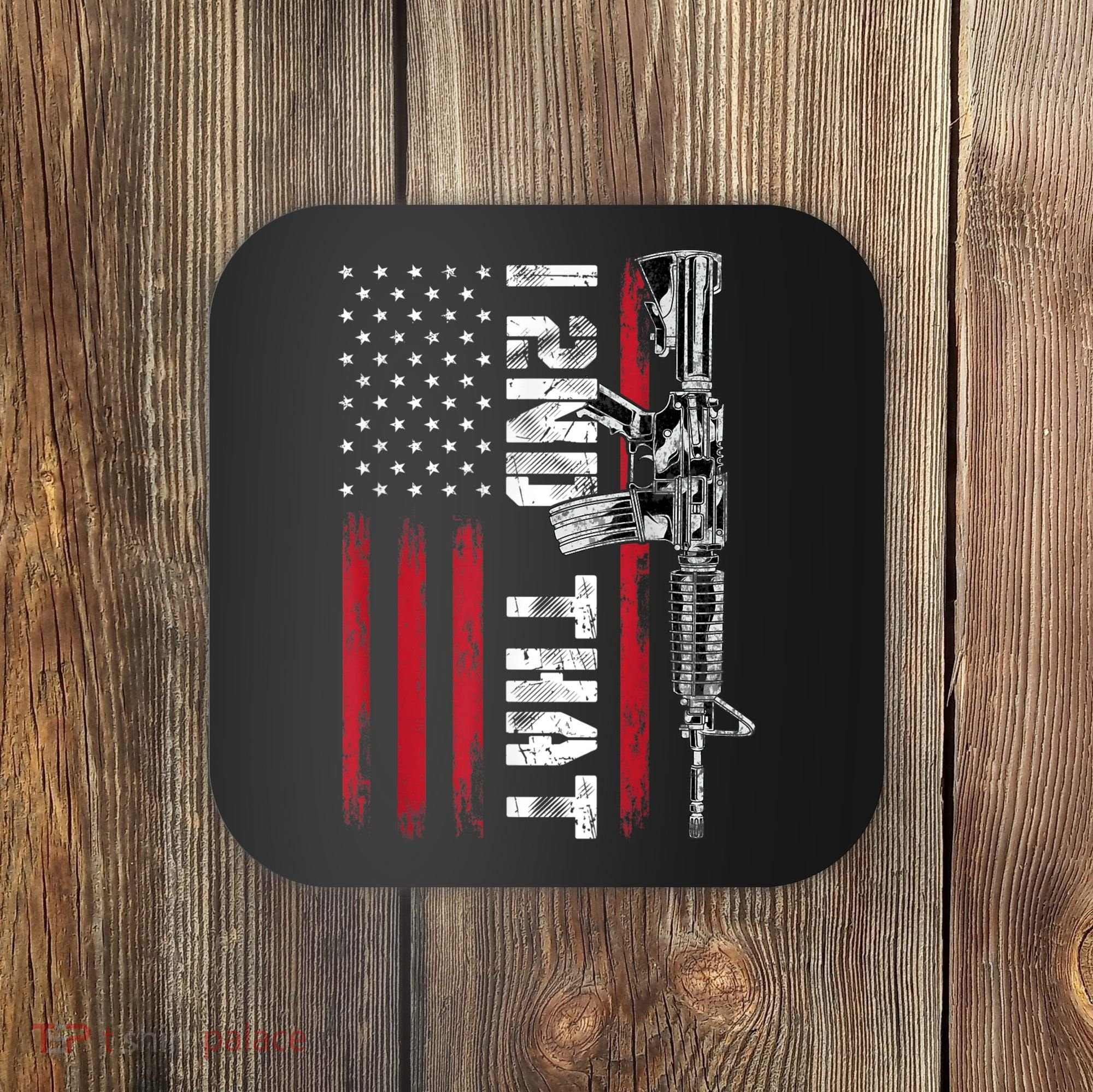 I 2nd That Second Amendment Pro Gun American Flag Patriotic Coaster