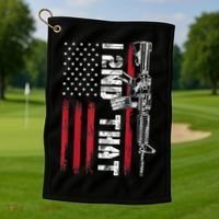 I 2nd That Second Amendment Pro Gun American Flag Patriotic Golf Towel thumb 1