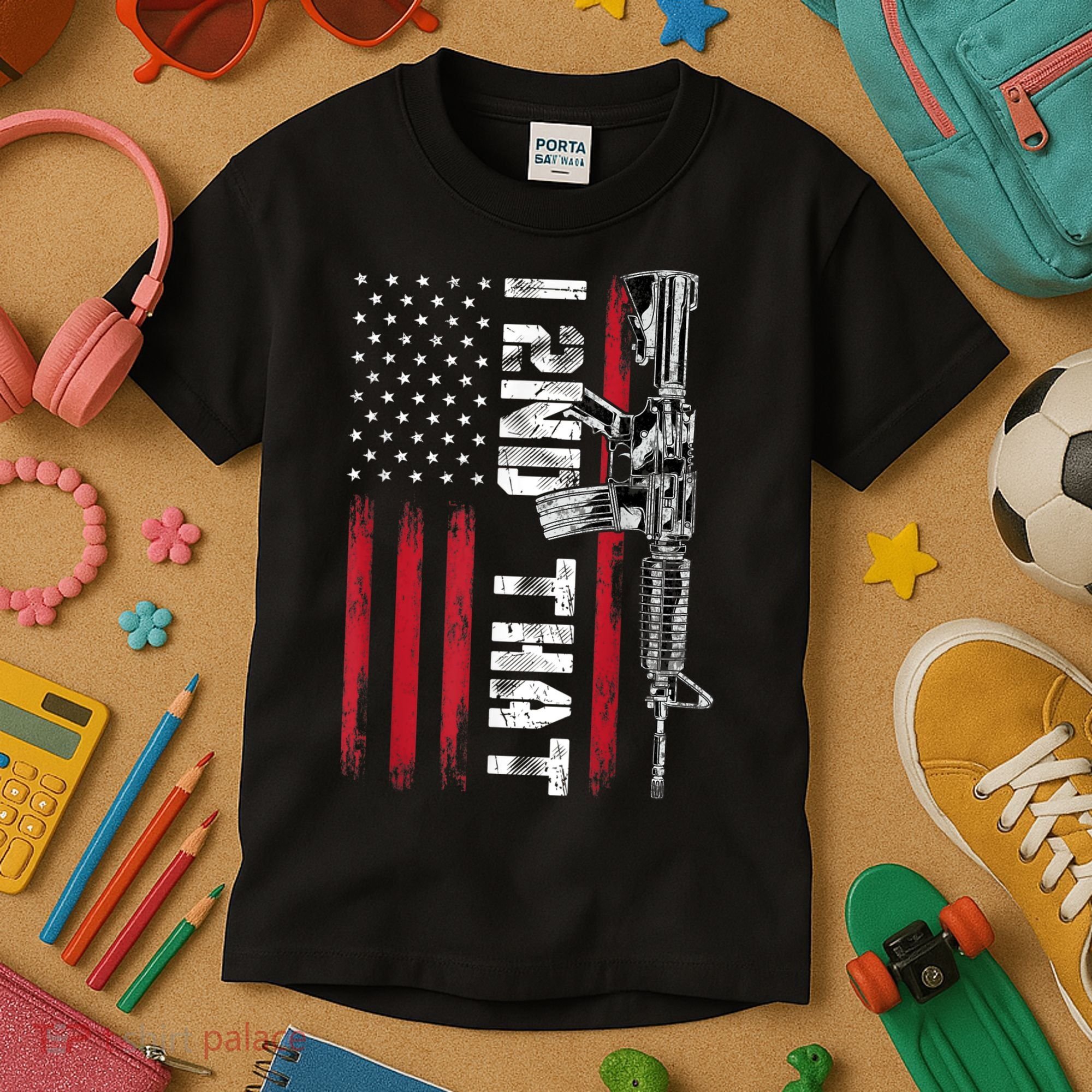 I 2nd That Second Amendment Pro Gun American Flag Patriotic Kids T-Shirt