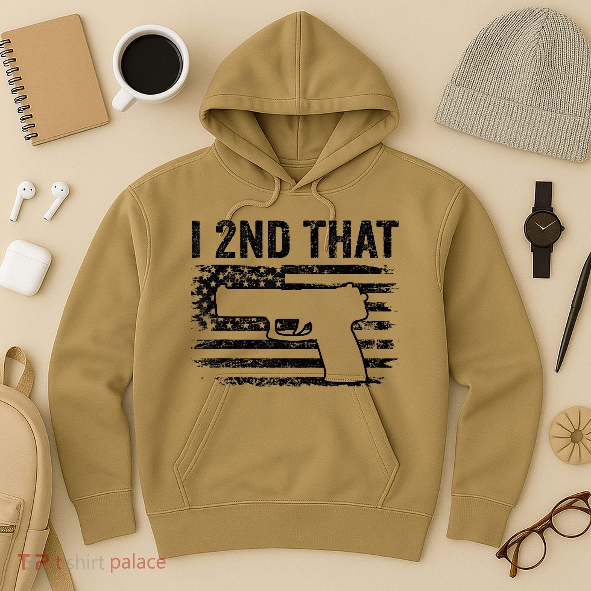 I 2nd That 2nd Amendment Pro Guns Pistol Camo USA Flag 1 Hoodie