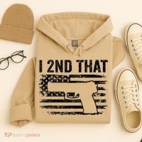 I 2nd That 2nd Amendment Pro Guns Pistol Camo USA Flag 1 Hoodie thumb 4