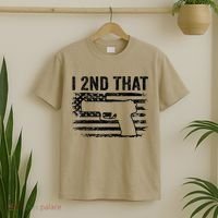 I 2nd That 2nd Amendment Pro Guns Pistol Camo USA Flag 1 T-Shirt thumb 2