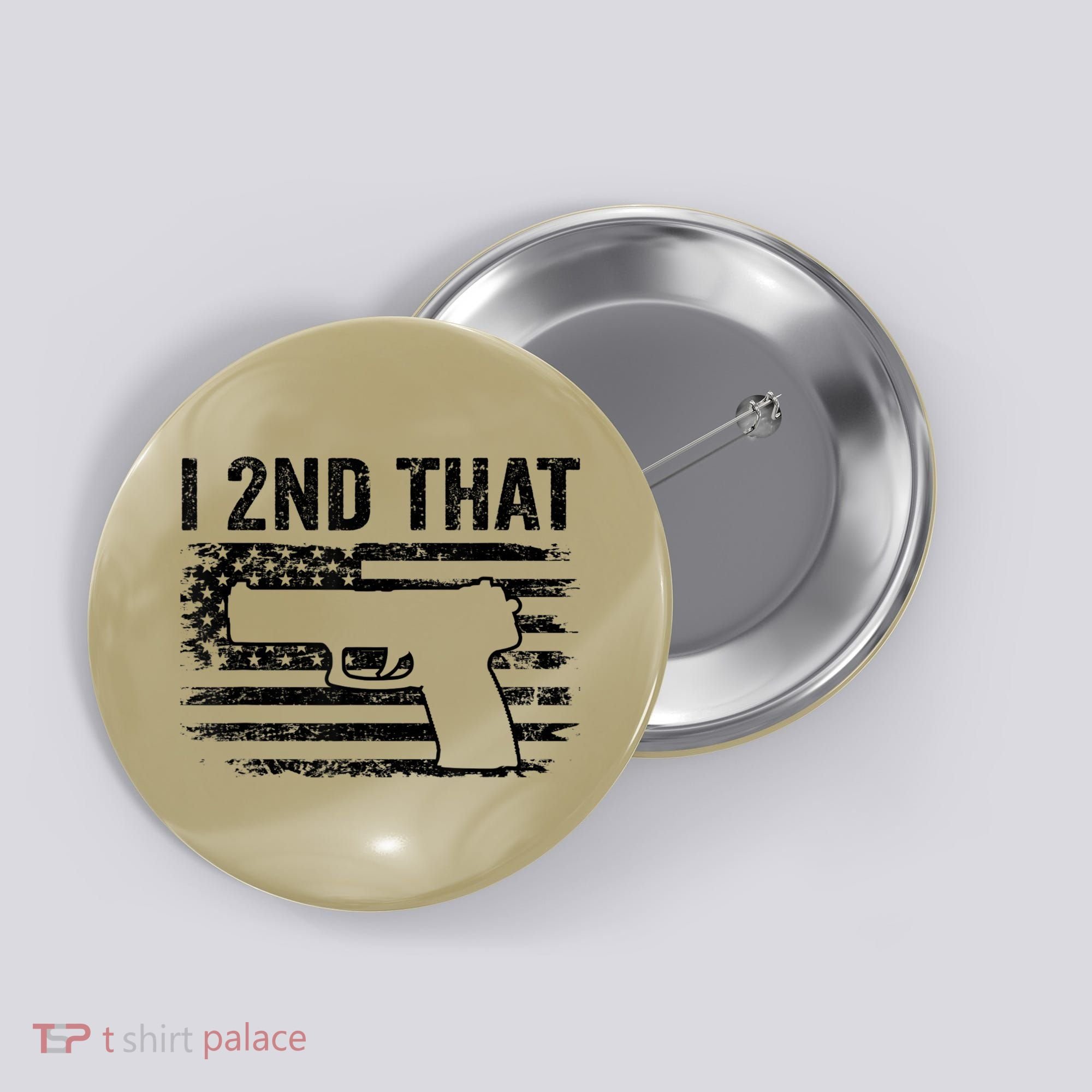 I 2nd That 2nd Amendment Pro Guns Pistol Camo USA Flag 1 Button