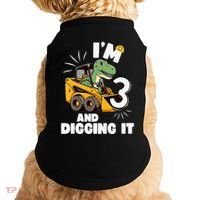 IM 3 And Digging It 3rd Birthday Dinosaur Construction Doggie Tank thumb 0