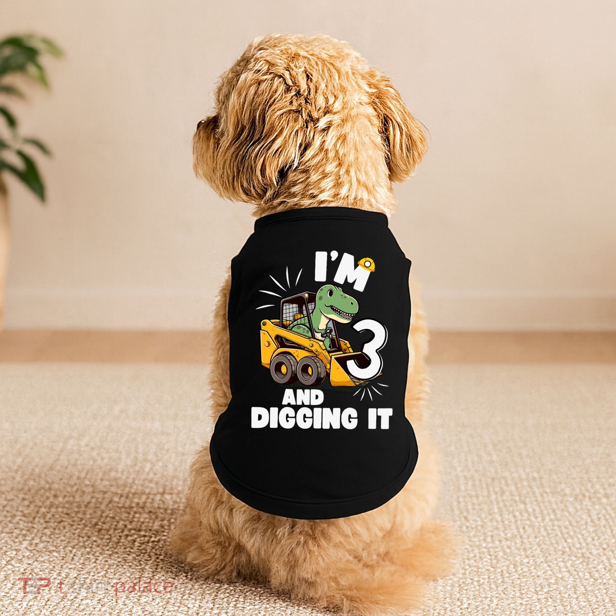 IM 3 And Digging It 3rd Birthday Dinosaur Construction Doggie Tank