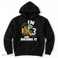 IM 3 And Digging It 3rd Birthday Dinosaur Construction Hoodie thumb 0