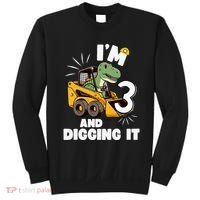 IM 3 And Digging It 3rd Birthday Dinosaur Construction Sweatshirt thumb 0