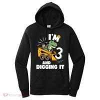 IM 3 And Digging It 3rd Birthday Dinosaur Construction Women's Hoodie thumb 0