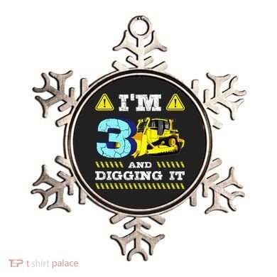 I'm 3 And Digging It Construction Excavator 3rd Birthday Ornament