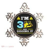 I'm 3 And Digging It Construction Excavator 3rd Birthday Ornament thumb 0