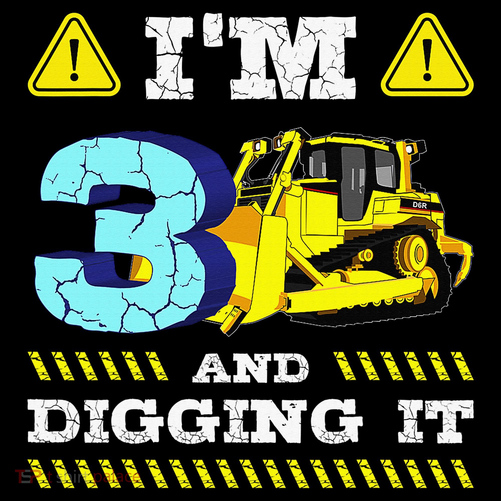 I'm 3 And Digging It Construction Excavator 3rd Birthday Ornament