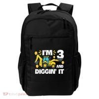 IM 3 And Digging It Construction Excavator 3rd Birthday Backpack thumb 0