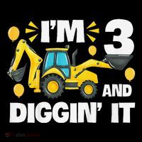IM 3 And Digging It Construction Excavator 3rd Birthday Backpack thumb 2