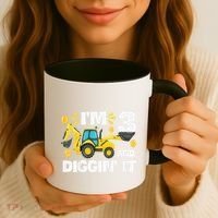 IM 3 And Digging It Construction Excavator 3rd Birthday Coffee Mug thumb 3