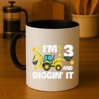 IM 3 And Digging It Construction Excavator 3rd Birthday Coffee Mug thumb 4