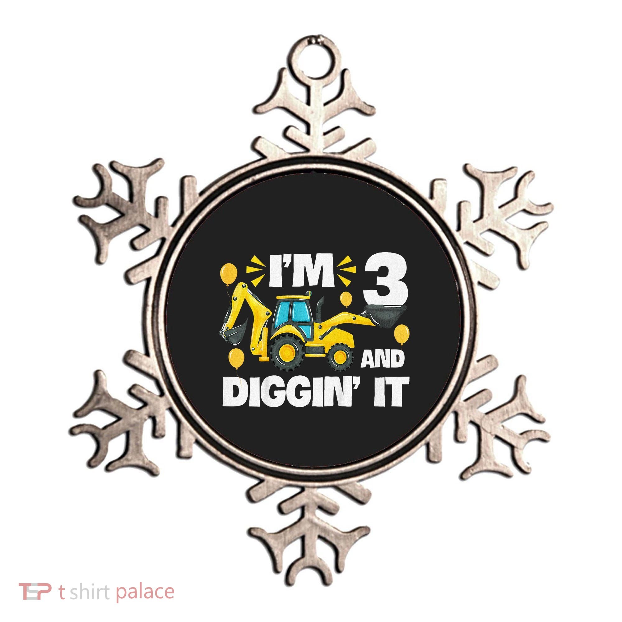 IM 3 And Digging It Construction Excavator 3rd Birthday Ornament