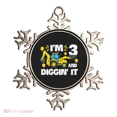 IM 3 And Digging It Construction Excavator 3rd Birthday Ornament