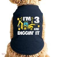IM 3 And Digging It Construction Excavator 3rd Birthday Doggie Tank thumb 0