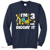 IM 3 And Digging It Construction Excavator 3rd Birthday Sweatshirt thumb 0