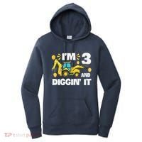 IM 3 And Digging It Construction Excavator 3rd Birthday Women's Hoodie thumb 0