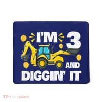 IM 3 And Digging It Construction Excavator 3rd Birthday Mousepad thumb 0