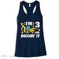 IM 3 And Digging It Construction Excavator 3rd Birthday Women's Tank Top thumb 0
