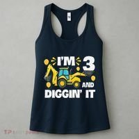 IM 3 And Digging It Construction Excavator 3rd Birthday Women's Tank Top thumb 3