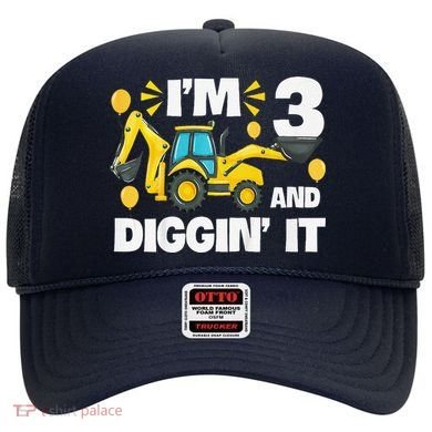 IM 3 And Digging It Construction Excavator 3rd Birthday Hat