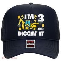 IM 3 And Digging It Construction Excavator 3rd Birthday Hat thumb 0