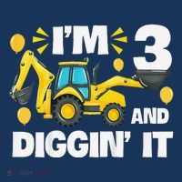 IM 3 And Digging It Construction Excavator 3rd Birthday Hat thumb 2