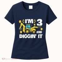 IM 3 And Digging It Construction Excavator 3rd Birthday Women's T-Shirt thumb 0