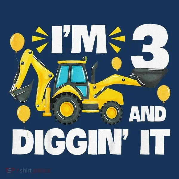 IM 3 And Digging It Construction Excavator 3rd Birthday Women's T-Shirt