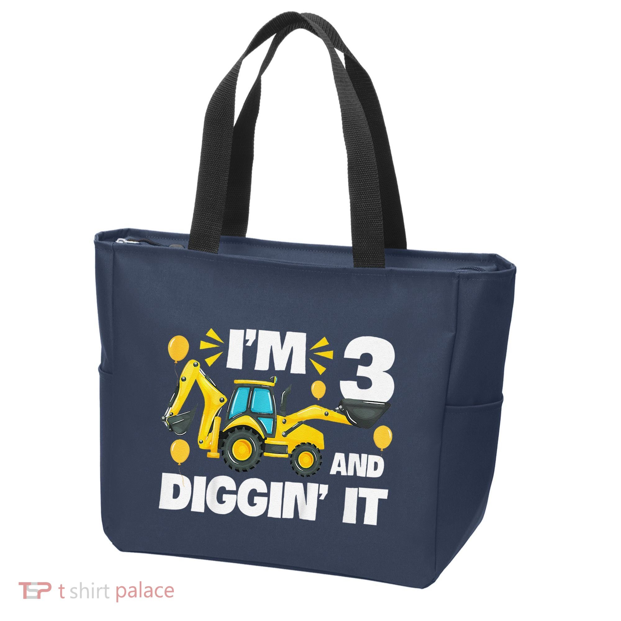 IM 3 And Digging It Construction Excavator 3rd Birthday Tote Bag