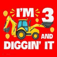 IM 3 And Digging It Construction Excavator 3rd Birthday Santa Hat thumb 1