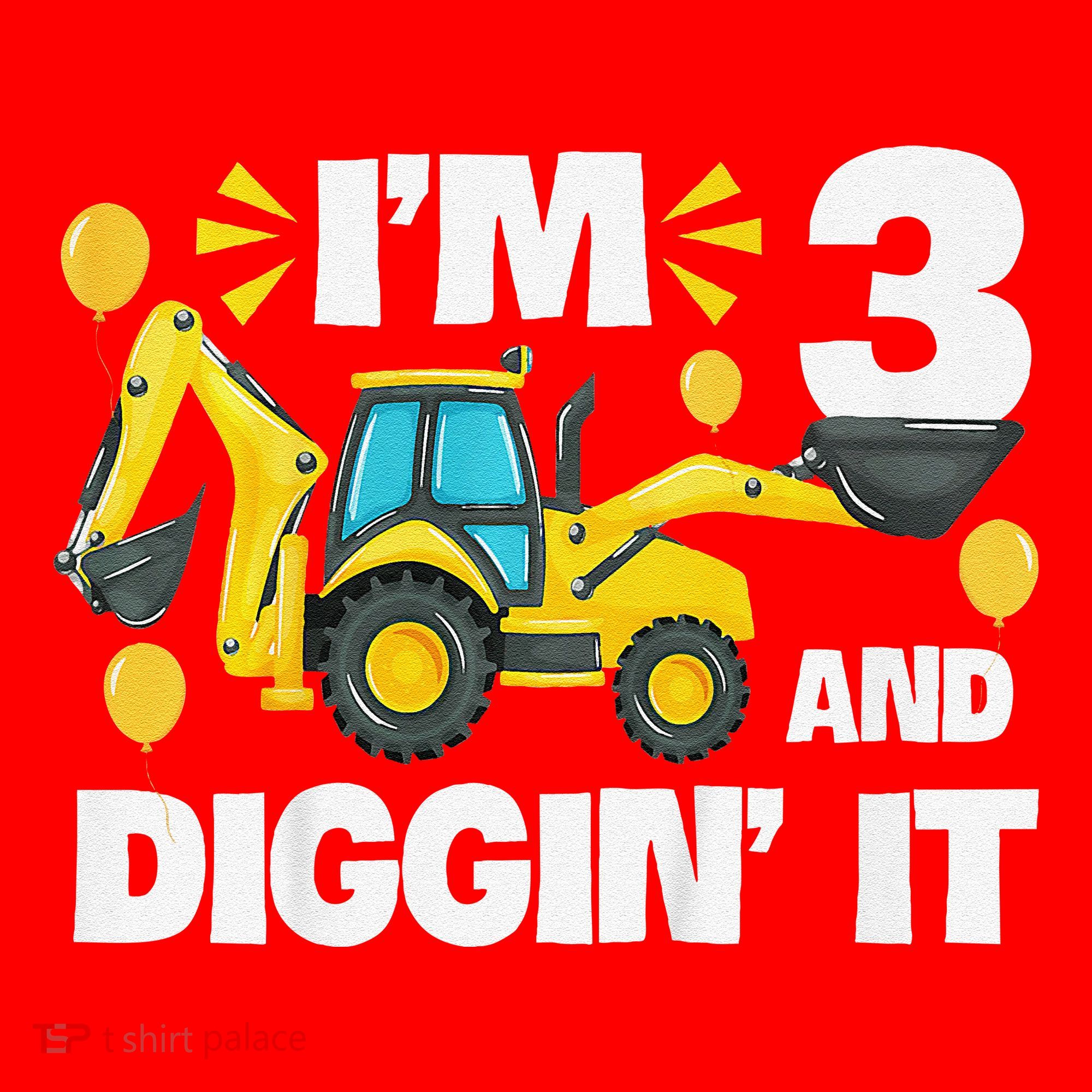 IM 3 And Digging It Construction Excavator 3rd Birthday Santa Hat