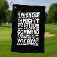 Isaiah 30:21 Bible Verse Quote Golf Towel thumb 1