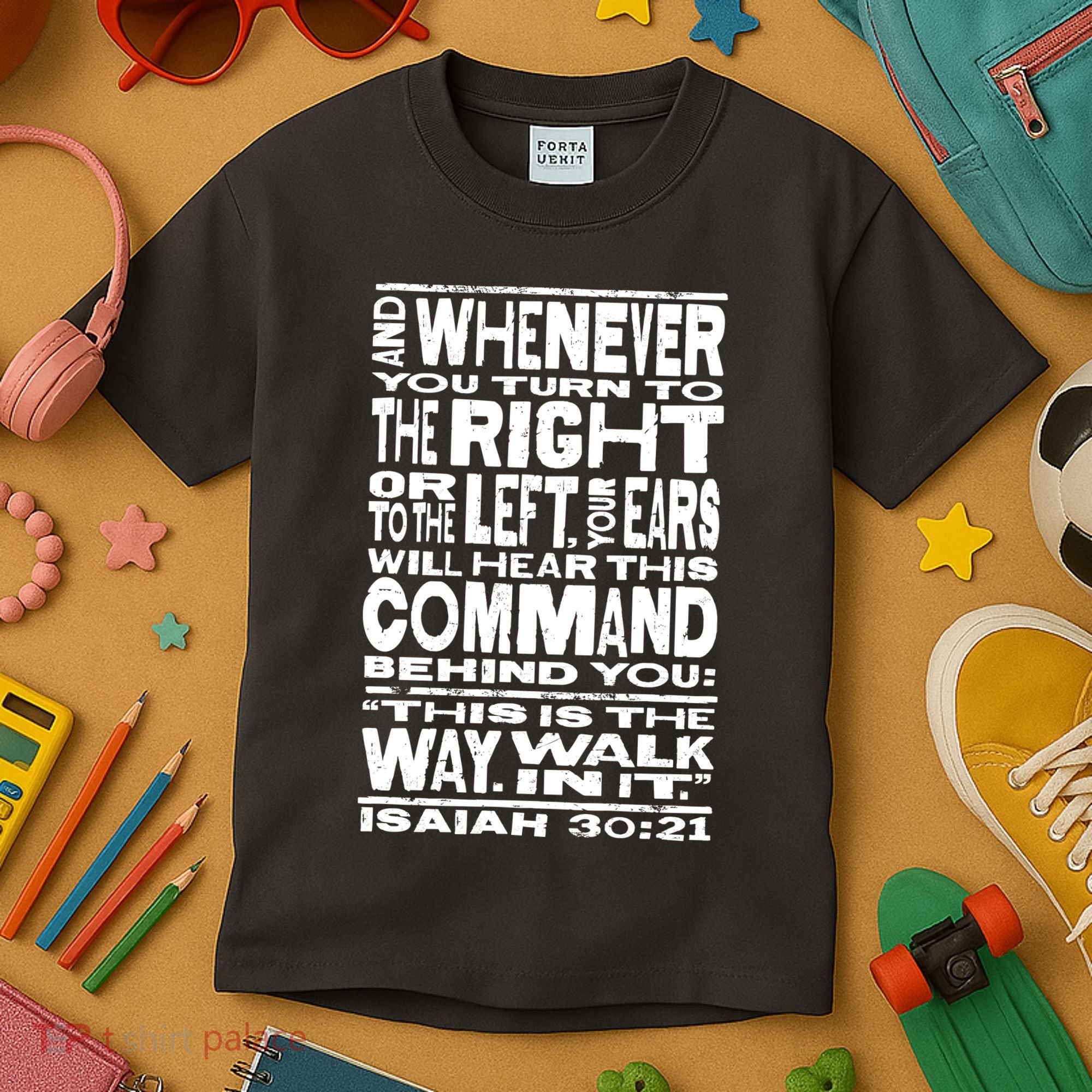Isaiah 30:21 Bible Verse Quote Kids T-Shirt