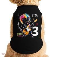 IM 3 Punk Cat RockN Roll Guitar Cat 3rd Birthday Boy Doggie Tank thumb 0
